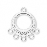 Roestvrij stalen (RVS) Stainless steel onderdelen hangers rond met 5 oogjes Silver