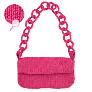 Handtas met glaskralen Fuchsia