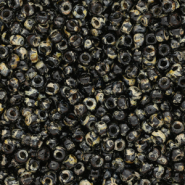 Miyuki rocailles 8/0 Opaque picasso black 8-4511