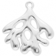 Roestvrij stalen (RVS) Stainless steel bedels koraal Silver