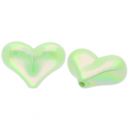 Acryl kralen hart Green-AB coating