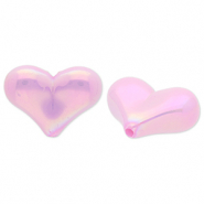 Acryl kralen hart Lilac purple-AB coating