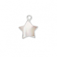 Zoetwaterparels bedel ster Silver-Natural white