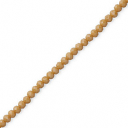 Top Facet kralen 4x3mm disc Camel brown-pearl shine coating