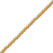 Top Facet kralen 4x3mm disc Light brown-pearl shine coating