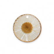 Bedels met gedroogde bloemetjes Gold-beige