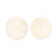6 mm acryl kralen met glitter Vanilla yellow-turquoise