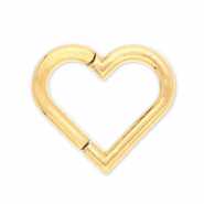 Roestvrij stalen (RVS) Stainless steel oorpiercing clicker hart Gold