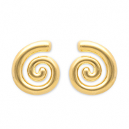 Roestvrij stalen (RVS) Stainless steel oorbellen / oorstekers spiraal Gold