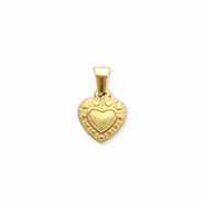 Roestvrij stalen (RVS) Stainless steel bedels hart Gold