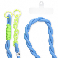 Trendy telefoonkoord incl. bevestiging Blue-green
