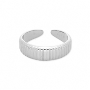 Roestvrij stalen (RVS) Stainless steel ringen met lijnen Silver