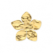 Roestvrij stalen (RVS) Stainless steel ringen bloem Gold