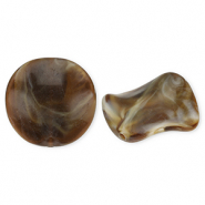 Acryl kralen organic Brown-white
