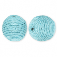22 mm acryl kralen met waxkoord Light blue