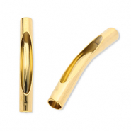 Roestvrij stalen (RVS) stainless steel kralen tube Gold