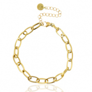 Roestvrij stalen (RVS) Stainless steel schakelarmbanden Goud