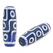 Natuursteen kralen chalcedoon tube Blue-white