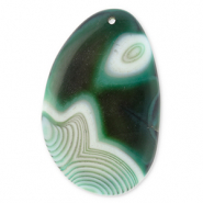 Natuursteen hangers agaat ovaal Multicolour green-black-white