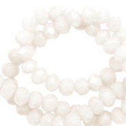 Top Facet kralen 4x3 mm disc Soft white-pearl shine coating