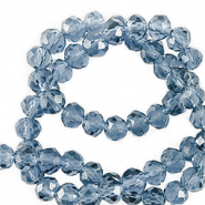 Top Facet kralen 4x3mm disc Navy blue