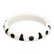 Resin armbanden bangle White-black