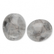 Acryl kralen ovaal Grey-marble