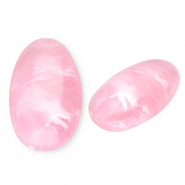 Acryl kralen langwerpig ovaal Pink-marble