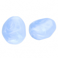 Acryl kralen ei-vormig Blue-marble