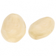 Acryl kralen ei-vormig Beige brown-marble