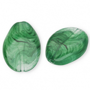 Acryl kralen druppel Dark green-marble