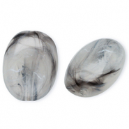 Acryl kralen ovaal Grey-marble
