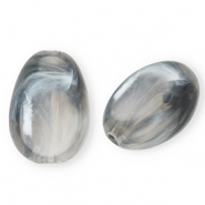 Acryl kralen ovaal Grey-marble