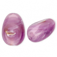 Acryl kralen ovaal Purple-brown-marble