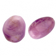 Acryl kralen ei-vormig Purple-brown-marble