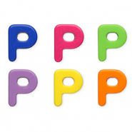 Letterkralen van acryl letter P Multicolour