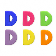 Letterkralen van acryl letter D Multicolour