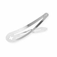Onderdelen metaal haarclip met oogje Silver
