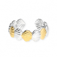 Roestvrij stalen (RVS) Stainless steel ringen schelp Silver-gold