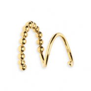 BY31® Roestvrij stalen (RVS) Stainless steel oorbellen / spiraal oorbellen bollen Gold