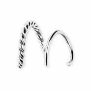 BY31® Roestvrij stalen (RVS) Stainless steel oorbellen / spiraal oorbellen twisted Silver
