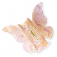Haaraccessoires haarklem vlinder met oogjes Beige-mauve marble