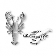 Bedels DQ® metaal kreeft Antiek zilver (nikkelvrij)