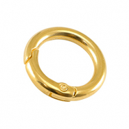 Onderdelen DQ metaal sleutelhanger 24mm Goud (nikkelvrij)