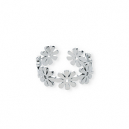 Roestvrij stalen (RVS) Stainless steel ringen bloem Silver