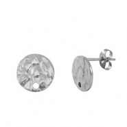 Roestvrij stalen (RVS) Stainless steel oorbellen / oorstekers Silver