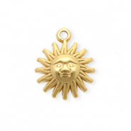 Roestvrij stalen (RVS) Stainless steel bedels zon Gold
