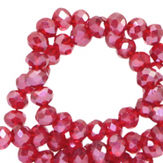 Top Facet kralen 8x6mm disc Raisin torte red-amber coating