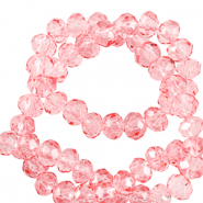 Top Facet kralen 4x3mm disc Peonia pink