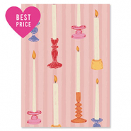 BY31® Sieraden kaartjes kaarsen Pink-off white-ochre yellow